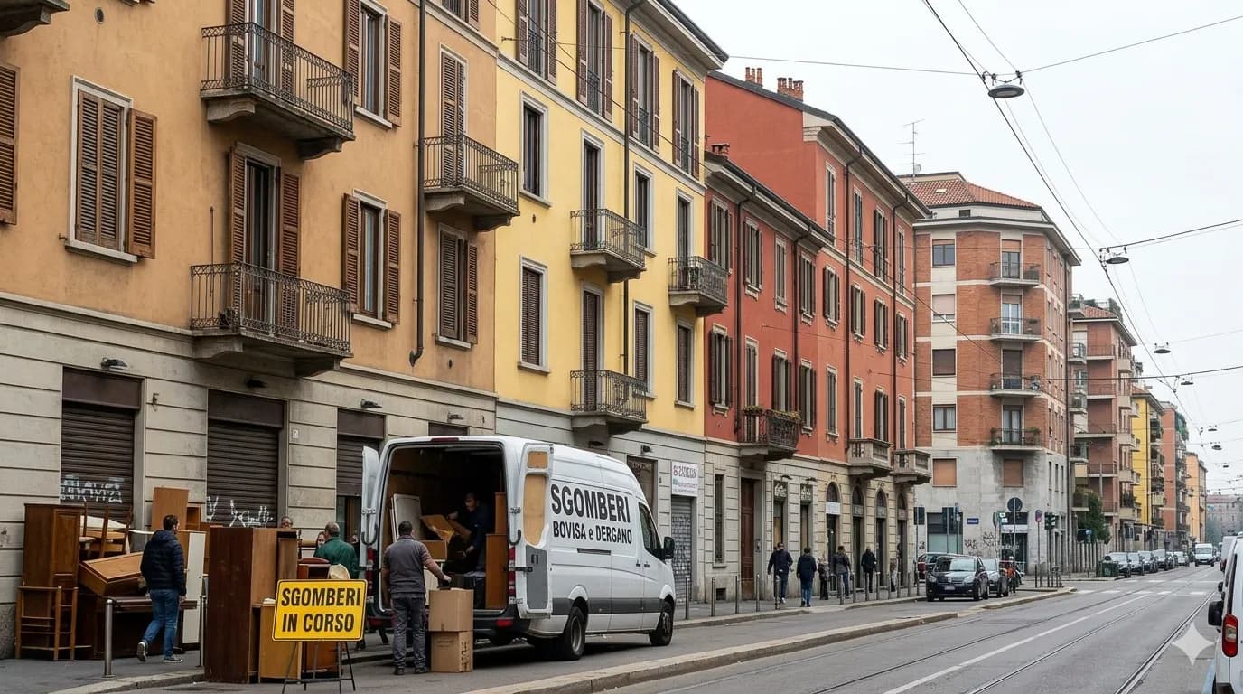 Strada residenziale a Bovisa con palazzi tipici di Milano